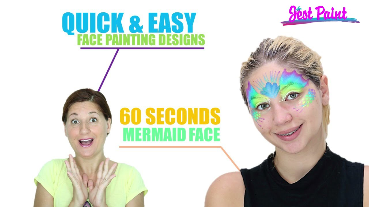 SHORT - Quick and Easy 60 Seconds Mermaid Face Painting Demo - Step by Step