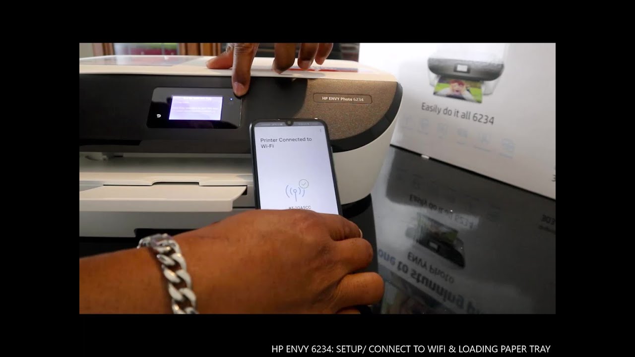 HP ENVY 6234:  SETUP/ CONNECT TO WIFI & LOADING PAPER TRAY