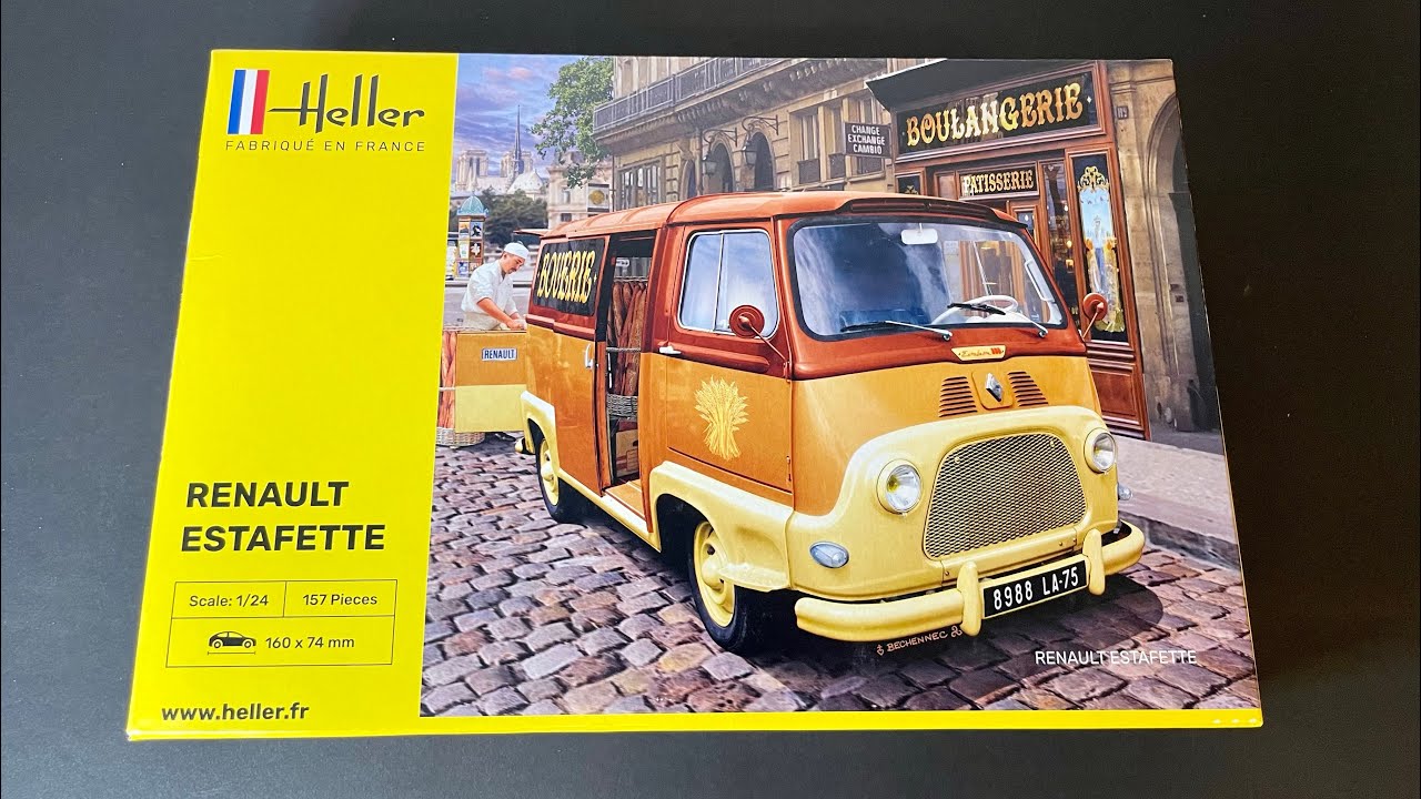 Unbox and review Heller Renault Estafette 1/24 — lovely details, no sprue protection