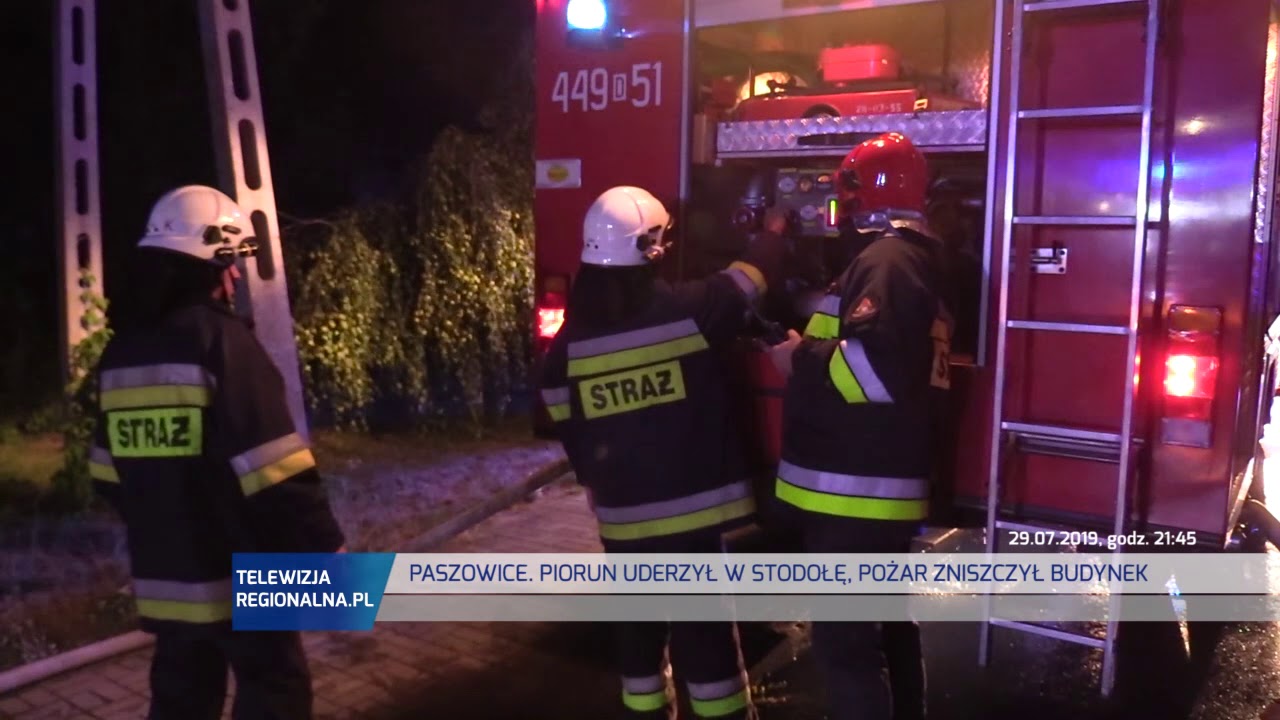 JAWOR.  W Paszowicach spłonęła stodoła od uderzenia piorunem