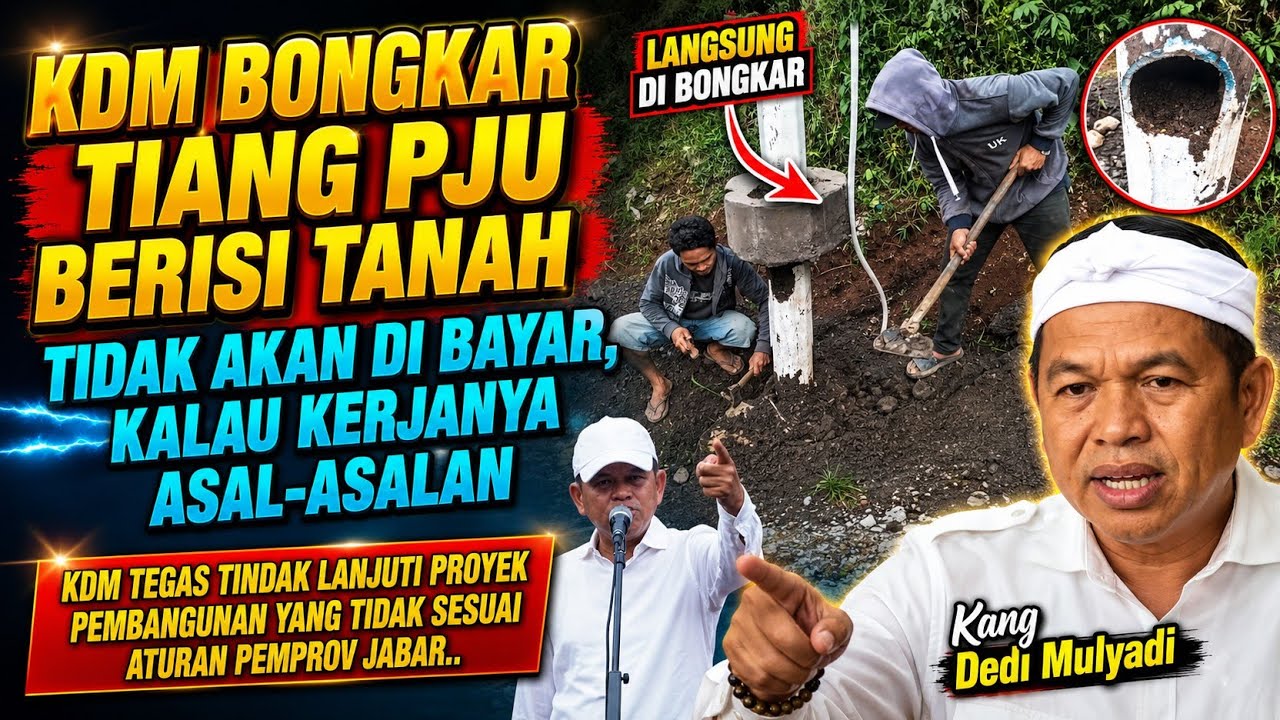 KDM BONGKAR TIANG PJU BERISI TANAH‼️