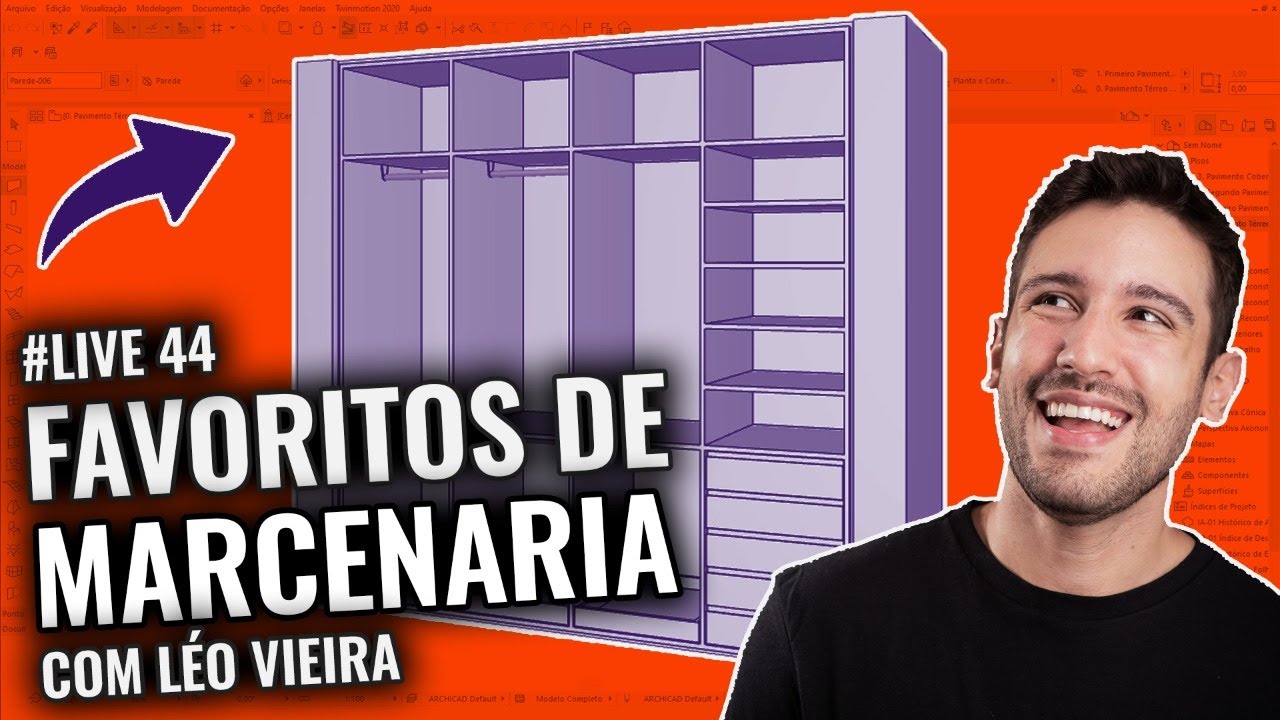 LIVE #44 - Como criar favoritos de marcenaria para projetos de interiores no Archicad