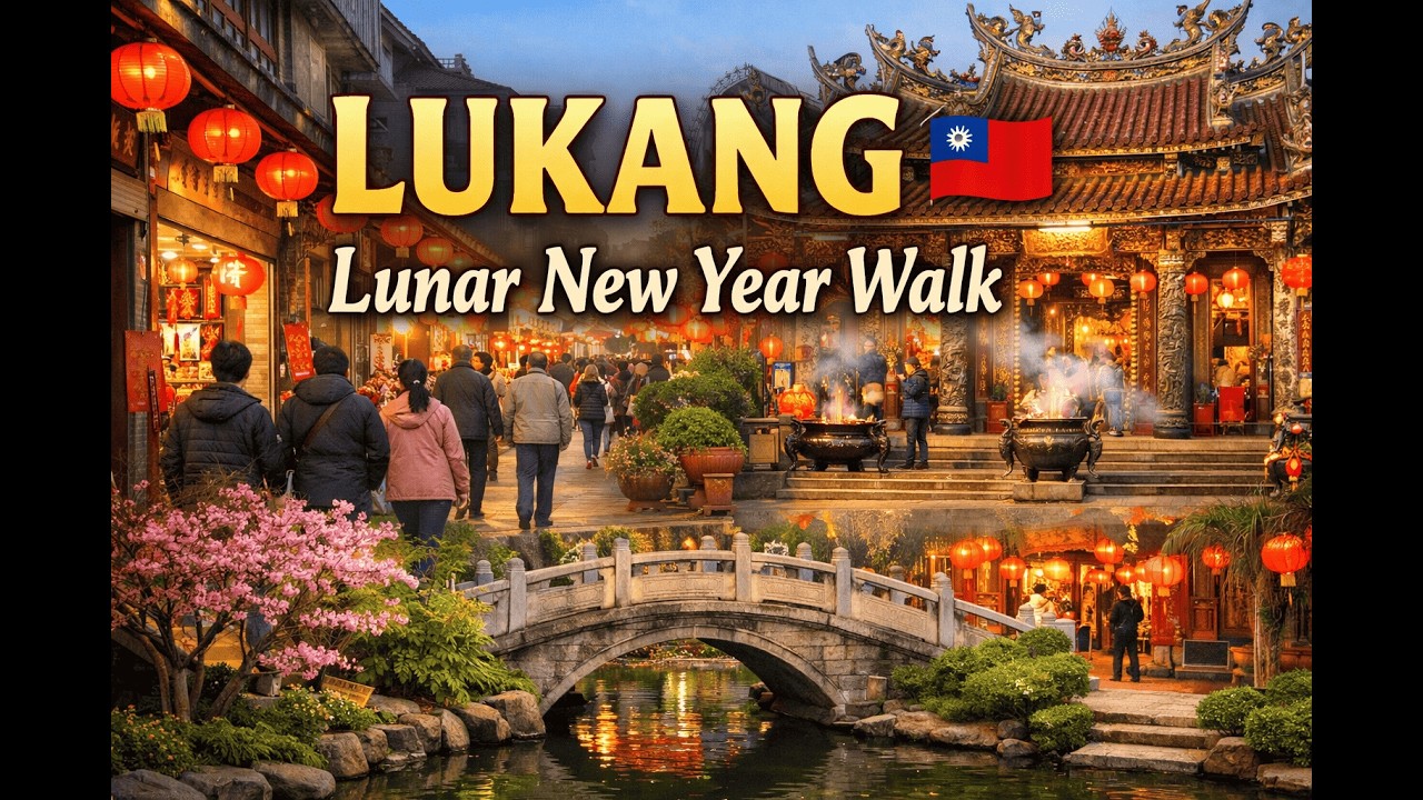 Cozy Walk in Lukang Old Street, Taiwan 🇹🇼 | Lunar New Year 2026 | 4K 60fps Ambient Walking Tour