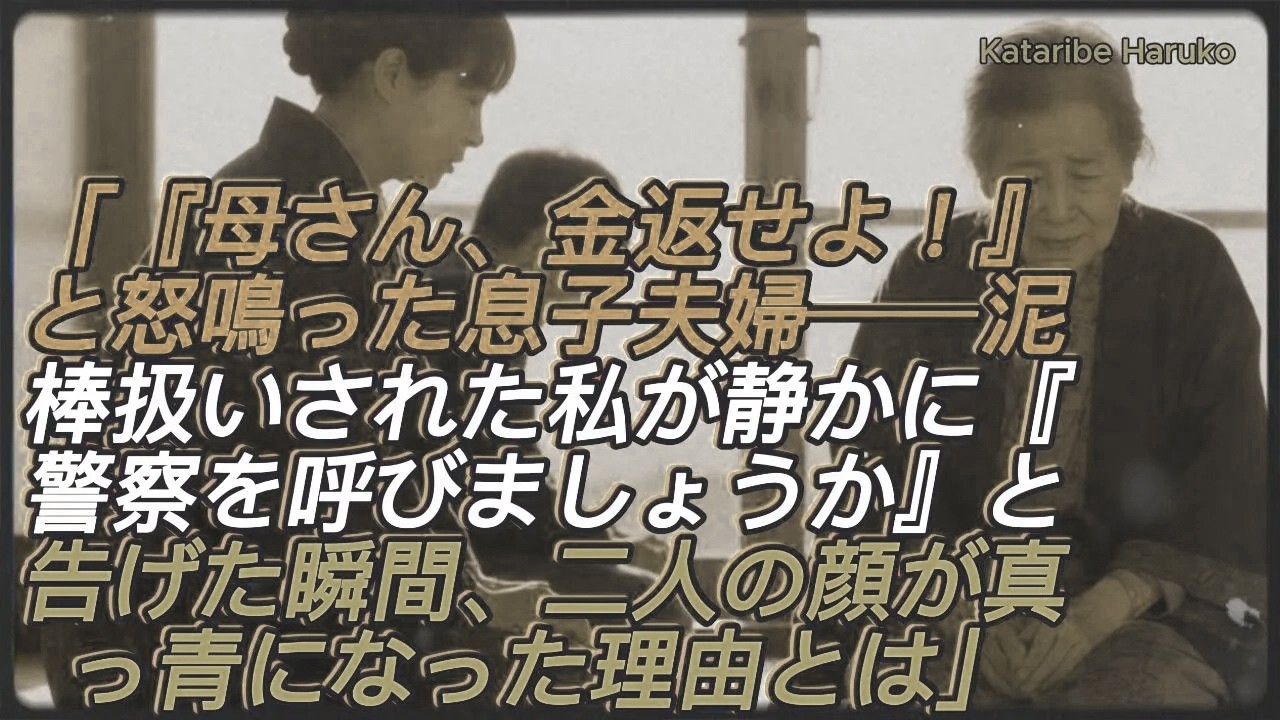 「“母さん、金返せよ！”と叫んだ息子夫婦。殴られ泥棒扱いされた私が、静かに微笑み『警察を呼びましょうか』と告げた瞬間──二人の顔が真っ青になった理由とは【シニアライフ】【家族ドラマ】」