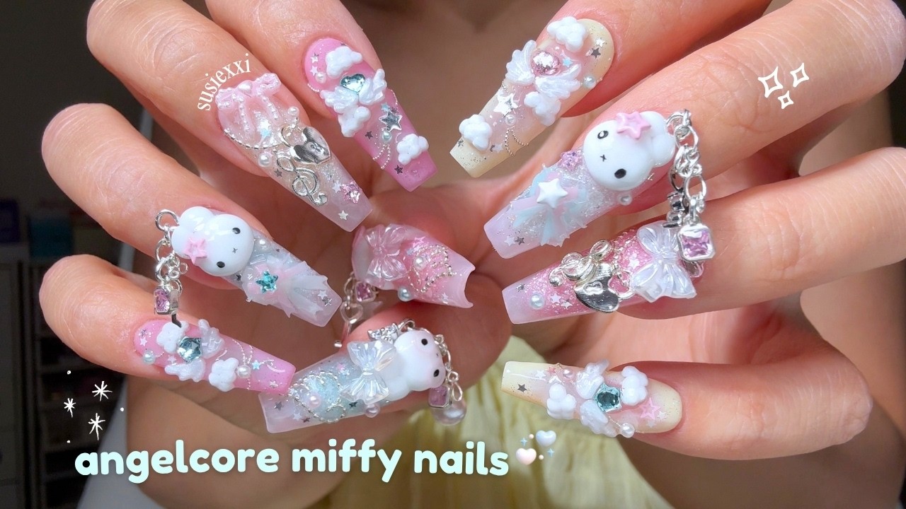 nail day at home ☁️ cute miffy set + asmr
