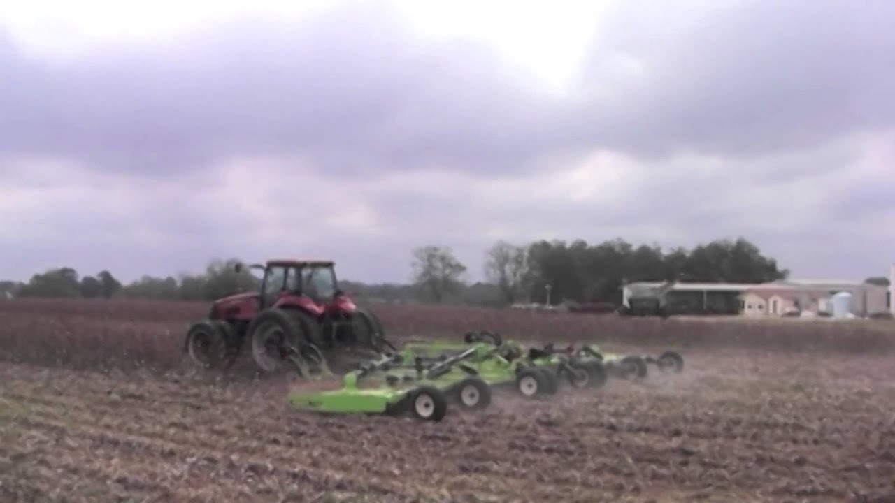 World's Largest Rotary Brush Hog Mower, Schulte FX-742 Shredding Cotton in Georgia USA.