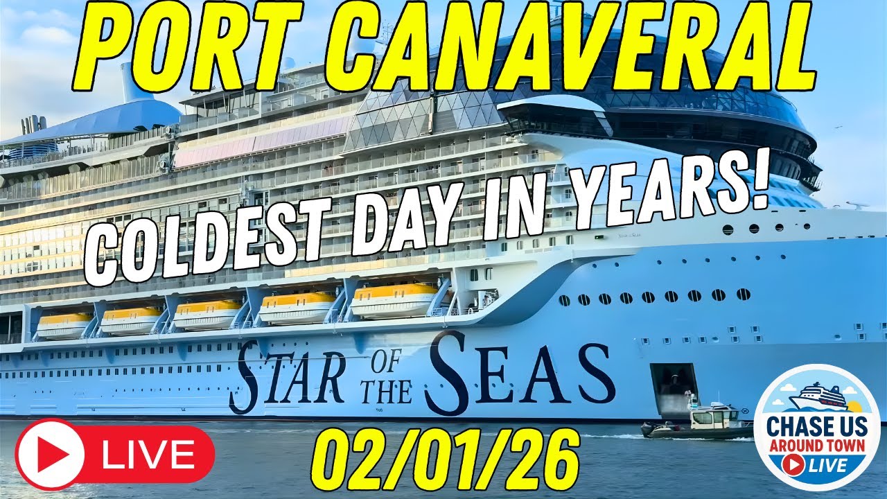 🔴 LIVE: Watching the Cruise Ships Leaving Port Canaveral LIVE! (Feb. 01, 2026) Cold Day in Fl