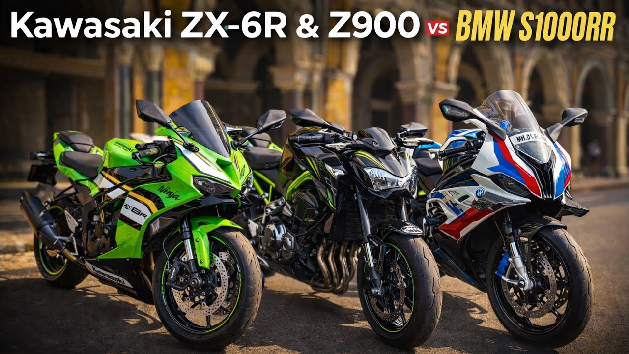 Kawasaki ZX-6R & Z900 vs BMW S1000RR #motovlog 