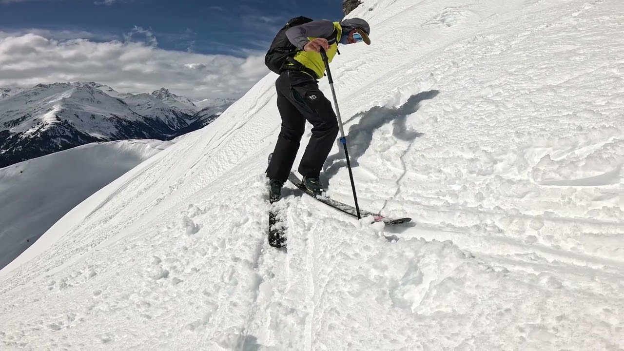 SPITZKEHREN TECHNIK mit Tourenski auf der Skitour - in steilem Gel&auml;nde