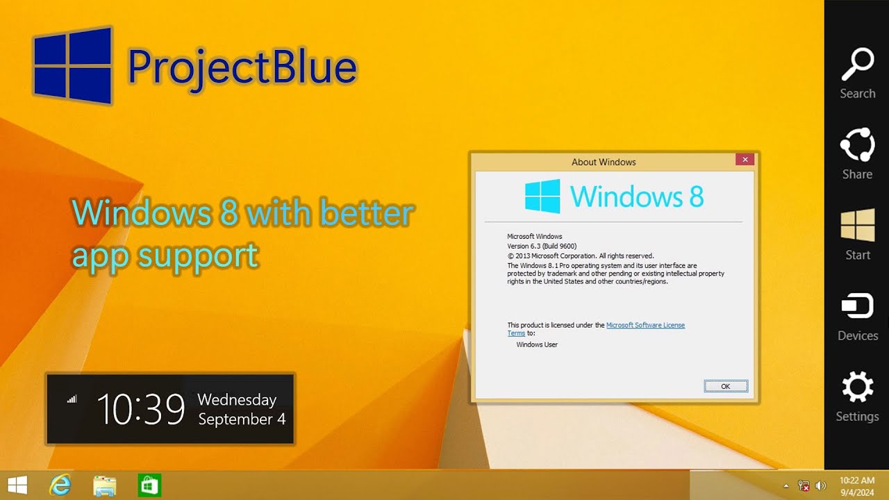 Windows 10 but it looks like Windows 8.1 (ProjectBlue review)
