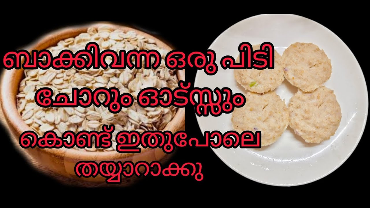 ബാക്കി വന്ന ചോറും ഒരുപിടി ഓട്സും റവയും കൊണ്ട് 15 മിനിറ്റിൽ ഒരു പലഹാരം|vichuz&indhuzvlog|ഓട്സ്സ് ഇഡലി