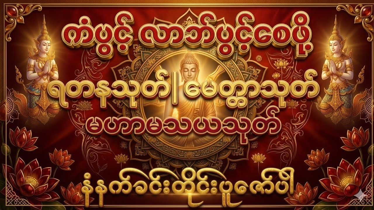 ကံပွင့် လာဘ်ပွင့် စီးပွားတက် စေရန်နာယူပူဇော်ပါ#everyone #ရတနသုတ်တော်#ဓမ္မဒါန