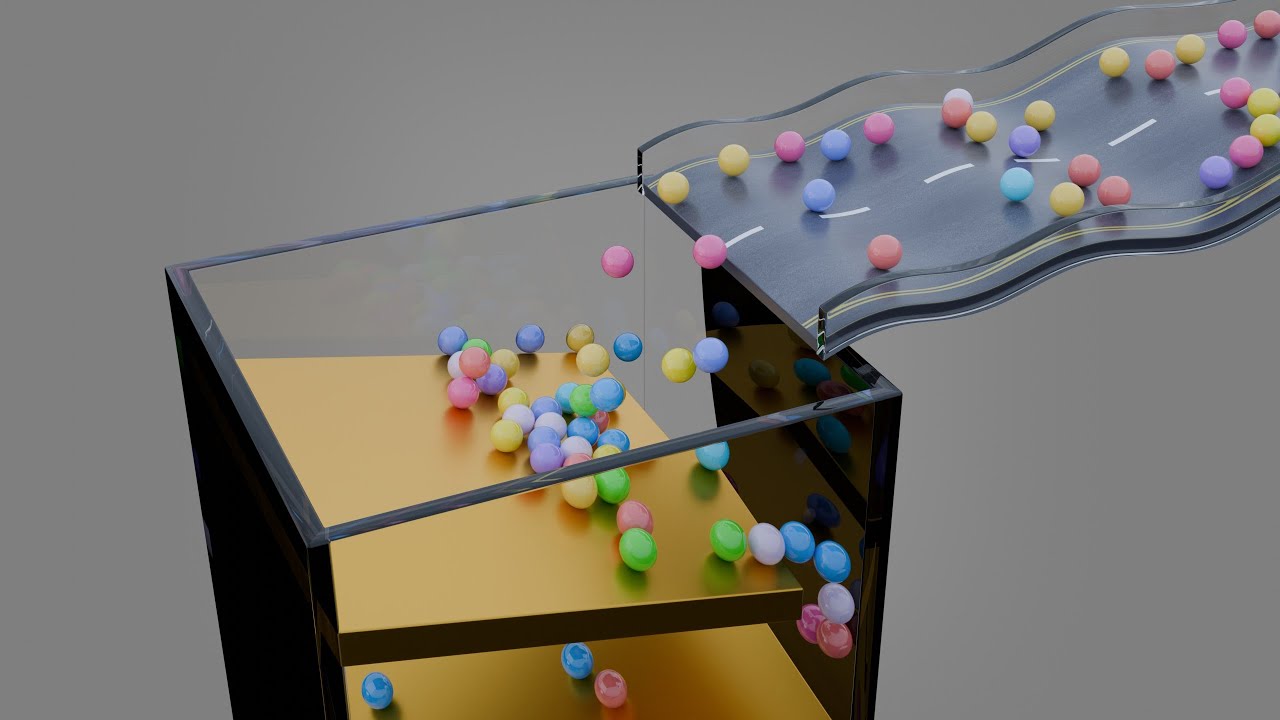 6,000 Color Balls Marble Run animation V03