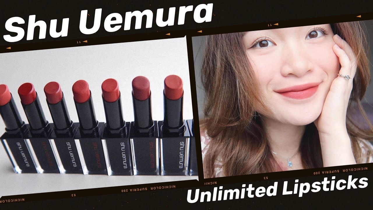 |SWATCH+REVIEW| SHU UEMURA Unlimited Rouge Lipsticks ❤ ROSIE PHAM