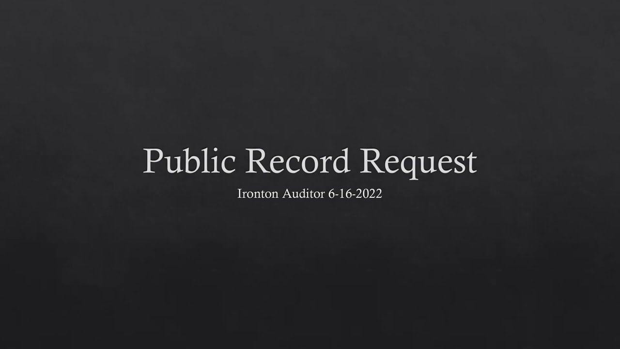 Ironton Auditor Public Records Tutorial