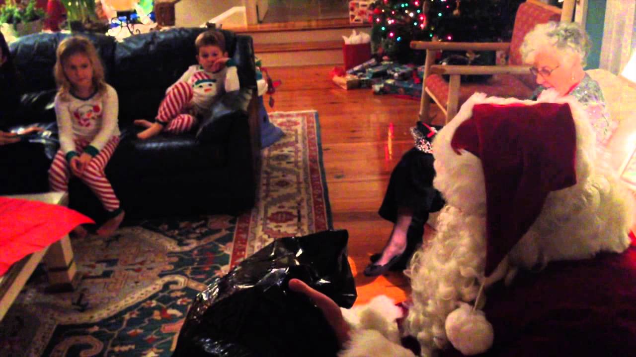 Santa stops by, Christmas Eve 2014