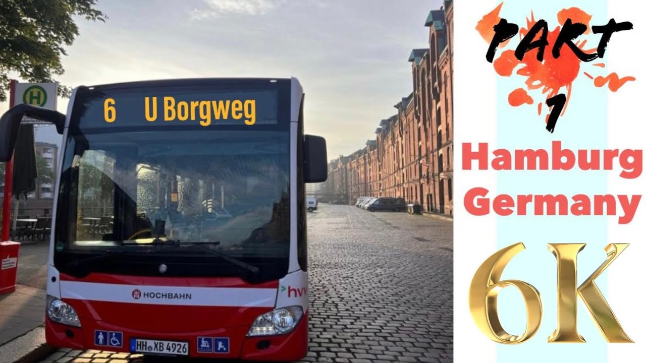 Hamburg GERMANY Bus Line 6 Sunday afternoon 26.06.2022 Part 1 (6K)