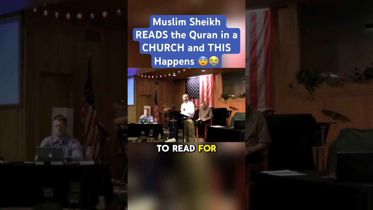 Muslim Sheikh READS the QURAN in a CHURCH and THIS happens😨😭‼️ #Christian #Islam #shorts