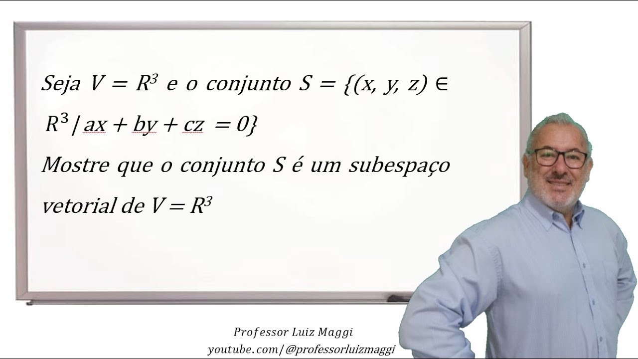 VERIFICAÇÃO SE UM CONJUNTO S DO R3 É UM SUBESPAÇO VETORIAL#professorluizmaggi