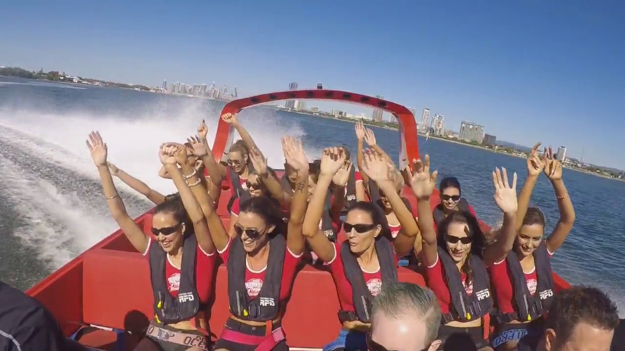 Miss Hawaiian Tropic Models Enjoy A Jet Boat Extreme Thrill Ride