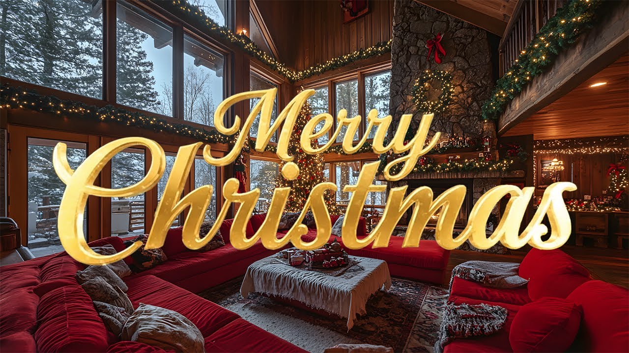 Christmas Lounge Jazz 🎄 Fireplace Ambience | Warm Living Room