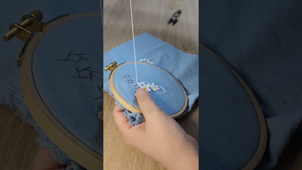입체자수 - raised leaf stitch