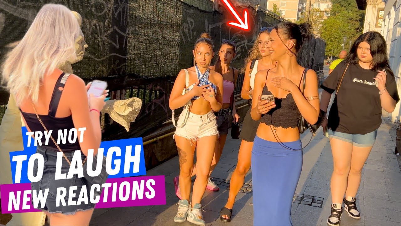 Beautiful Girls 😂💃😂  in Bucharest, Romania 🇷🇴  Funny Reactions Human Statue Prank