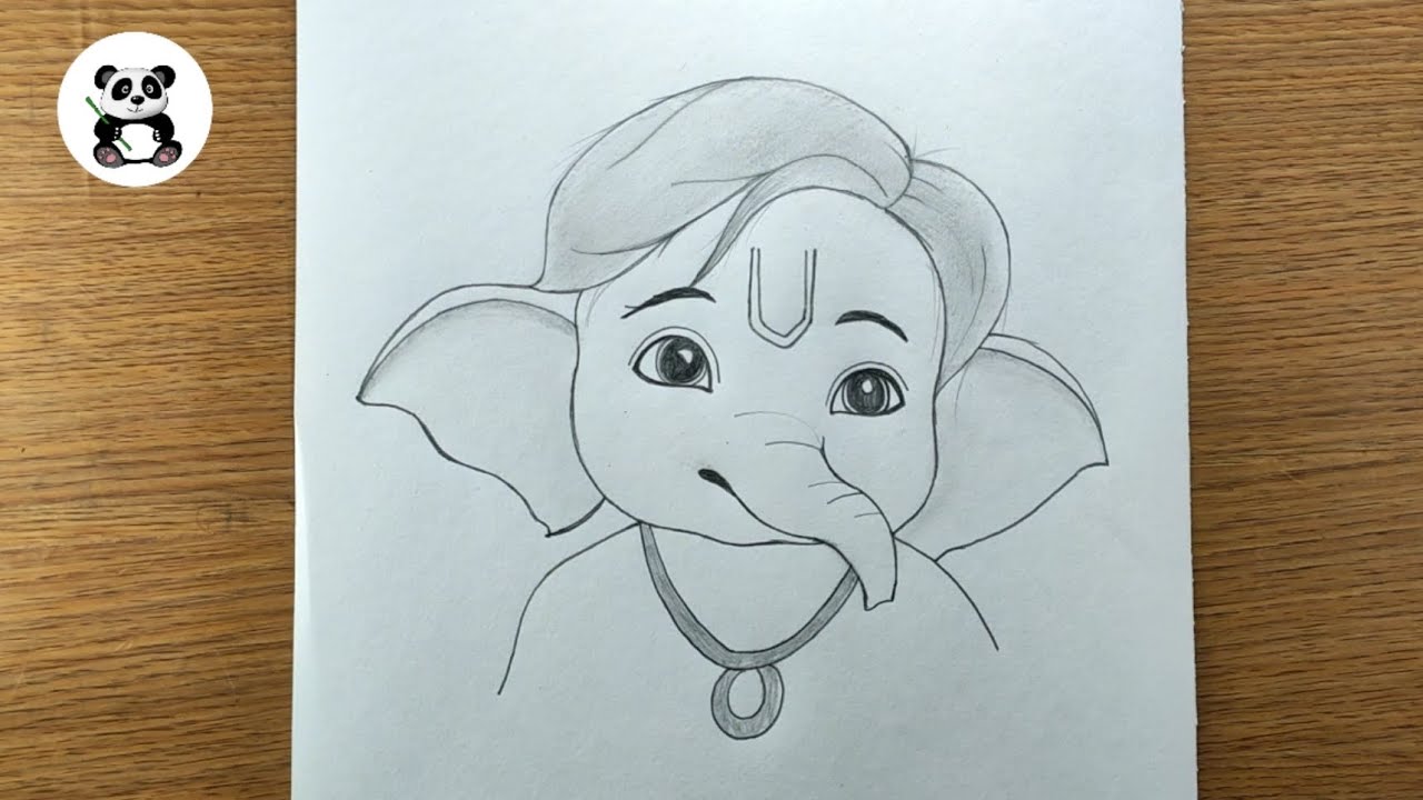 How easy bal ganesha pencil drawing step by step | ganpati bappa drawing@TaposhiartsAcademy
