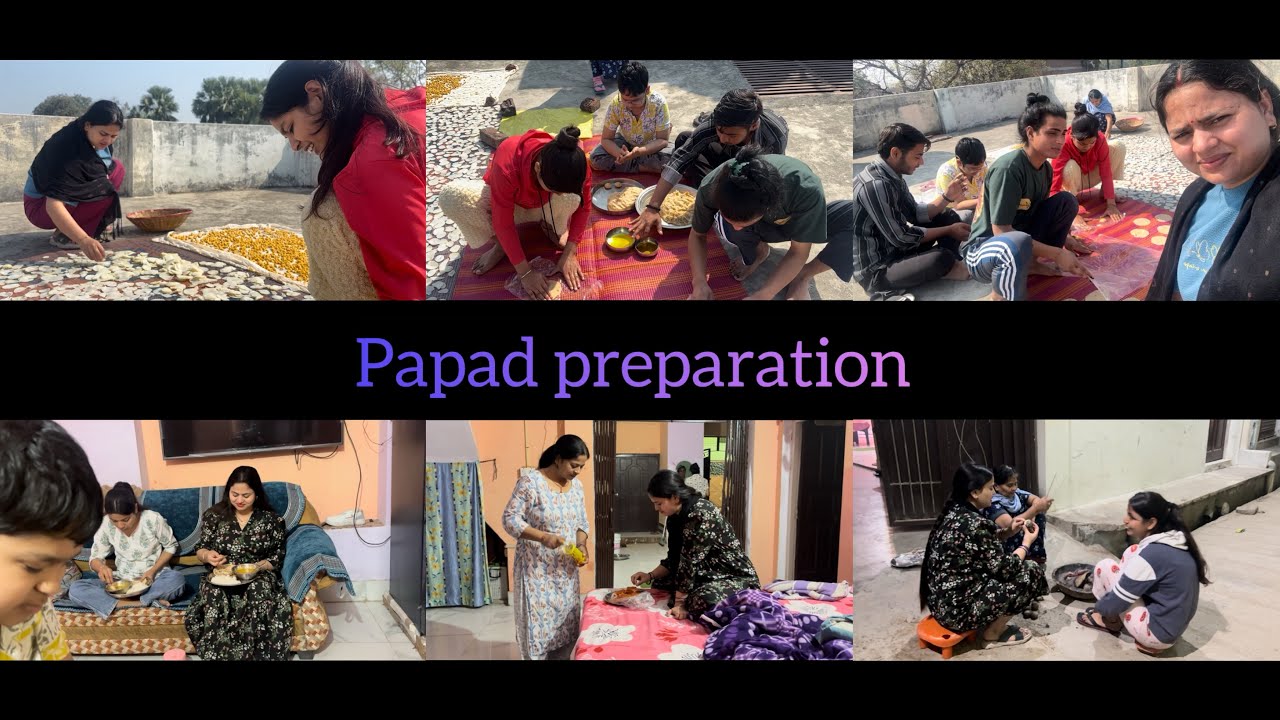 Aaj sabhi ne milkar papad banaye #Holi preparation #New vlog #Mainpuri #Yummy Lunch #Family 