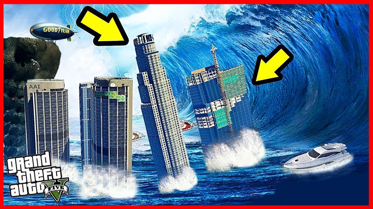 DOKÁŽU PŘEŽÍT NEBEZPEČNOU TSUNAMI V GTA ?! (GTA 5 Módy)