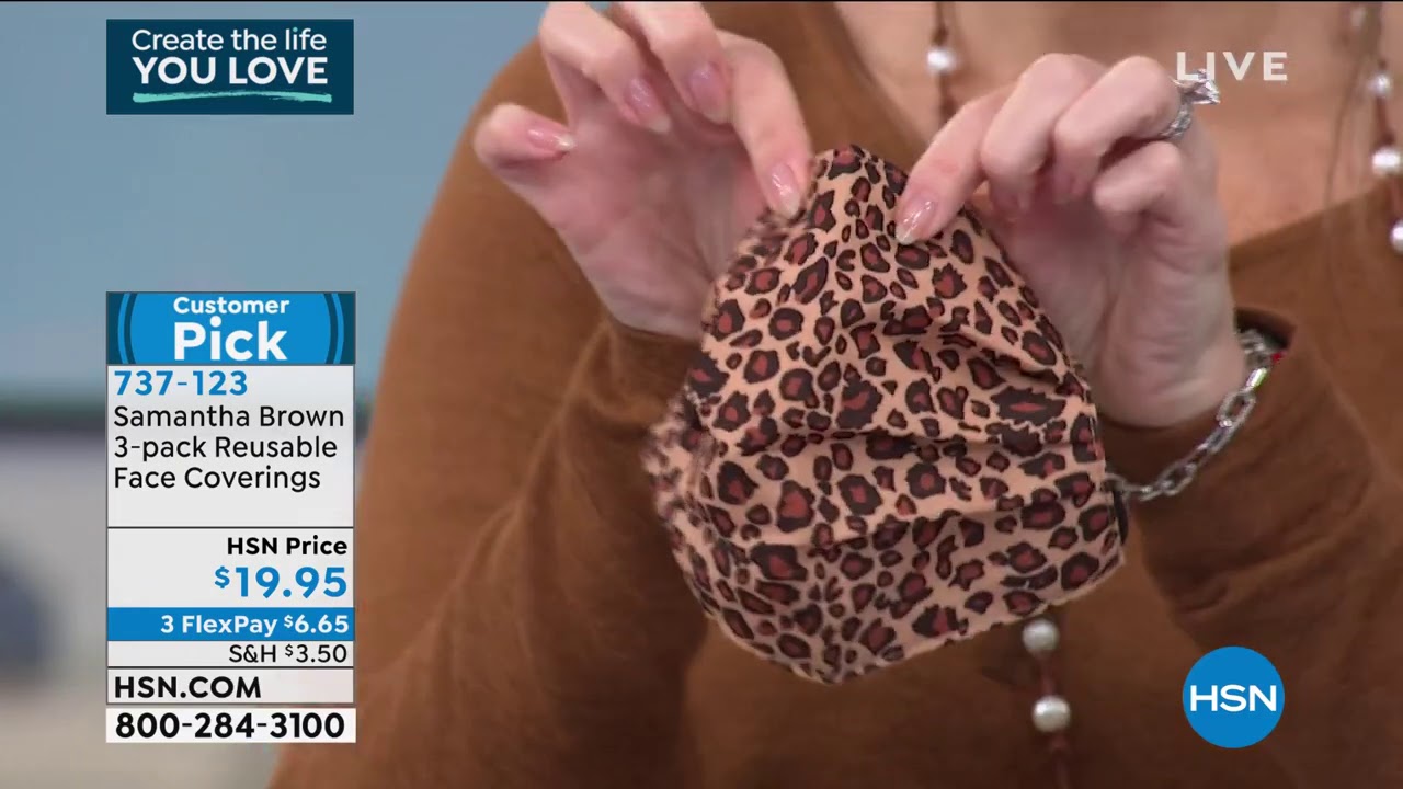 Samantha Brown 3pack Reusable Face Coverings