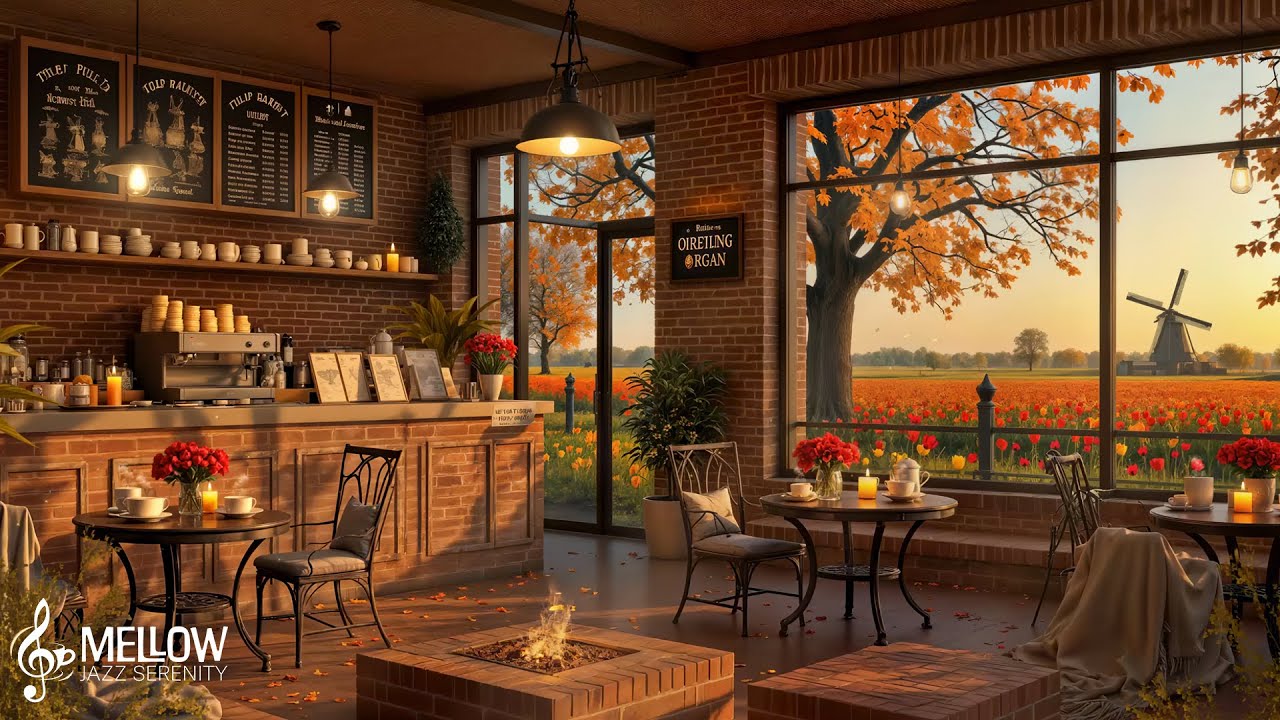 Атмосфера осеннего утра в кофейне ☕ Фортепианная джазовая музыка для отдыха, учёбы и работы