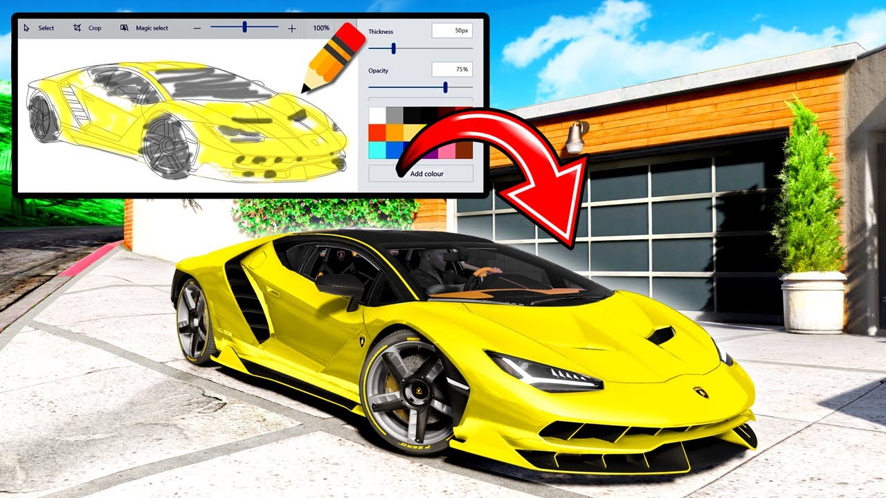 GTA 5, но ВСЕ, что я рисую, становится РЕАЛЬНЫМ!