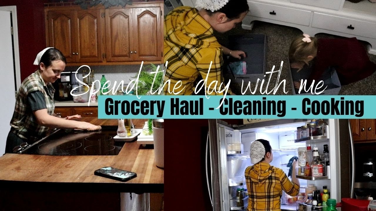 SPEND THE DAY WITH ME / COOKING-GROCERY HAUL-CLEANING / POSITIVELY AMY