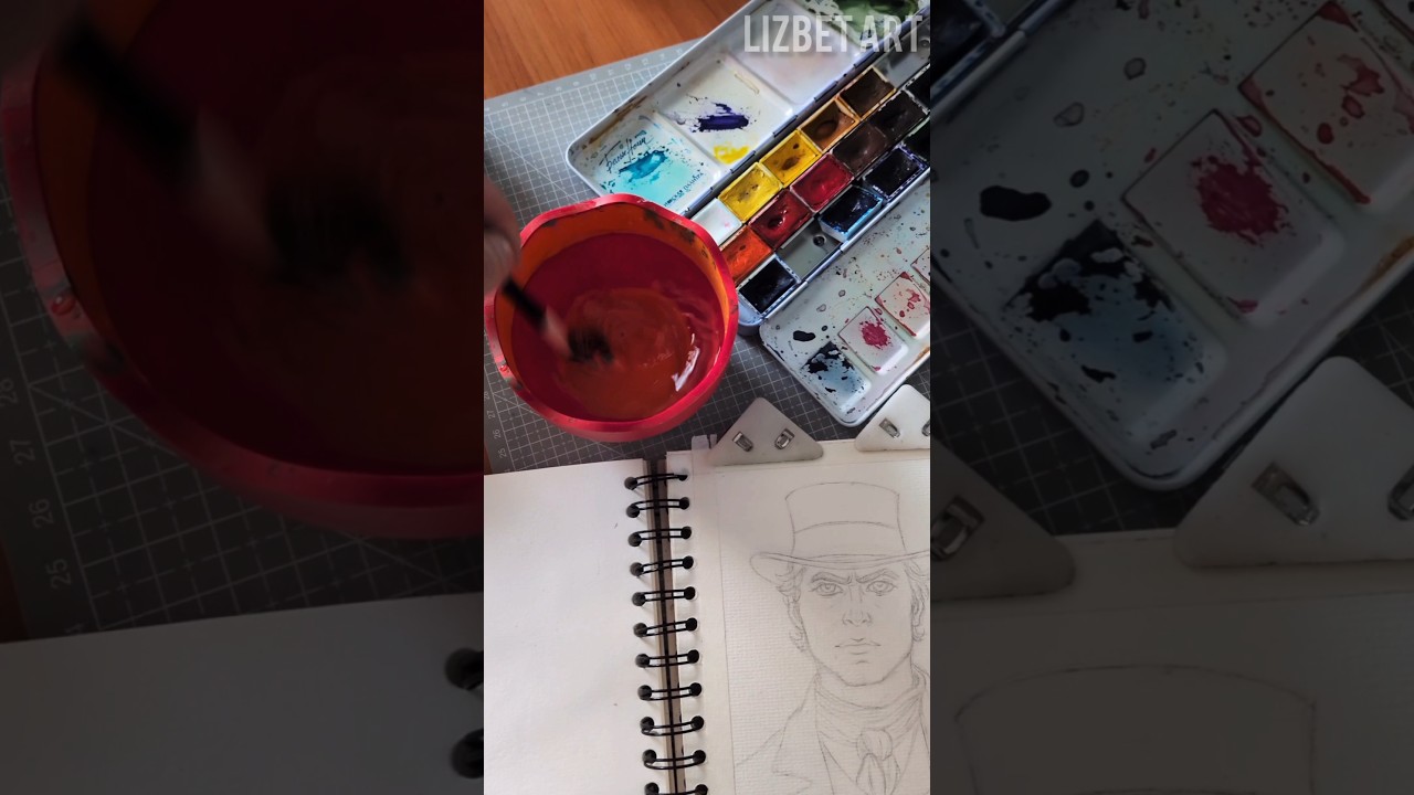 Это было сложно👨#tiktok #shorts #art #painting #watercolor #lizbet #asmr