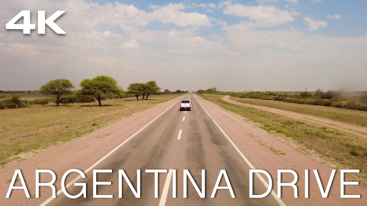 Drive in Argentina from Bolivia. Road to Buenos Aires.