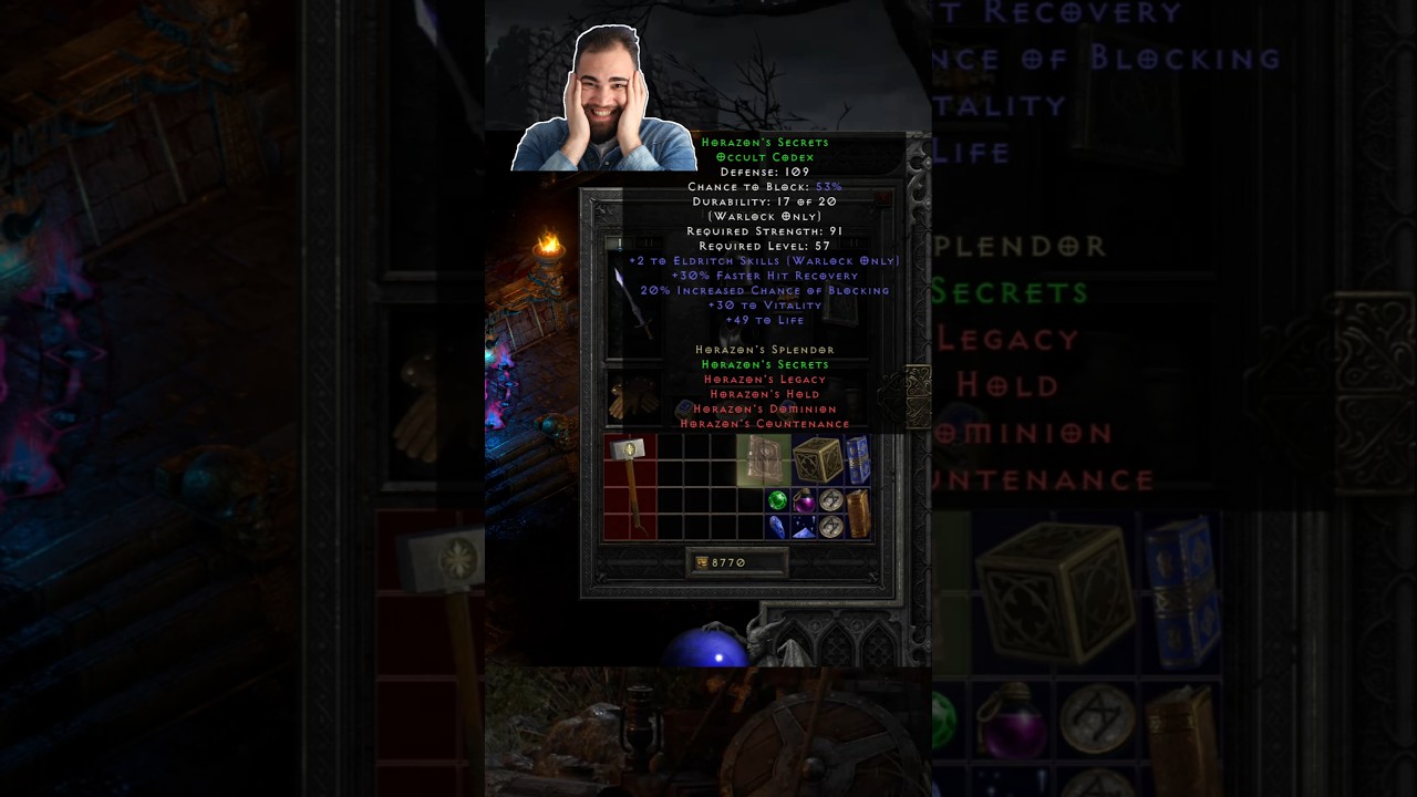 HORAZON'S SECRETS🤩WARLOCK SET ITEM✨DIABLO 2: RESURRECTED - REIGN OF THE WARLOCK😈#d2r #warlock #join