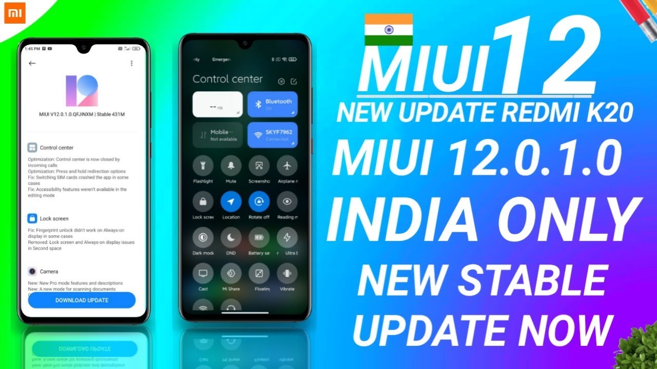 MIUI 12 OFFICIAL INDIA OTA UPDATE ROLLOUT | MIUI 12.0.1.0 INDIA STABLE UPDATE NOW, MIUI 12 REDMI K20