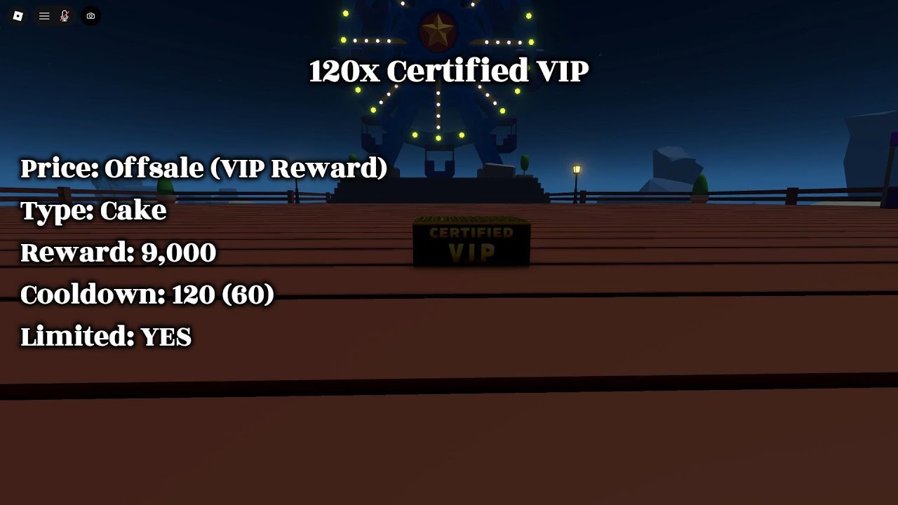 120x Certified VIP | Roblox Fireworks Playground