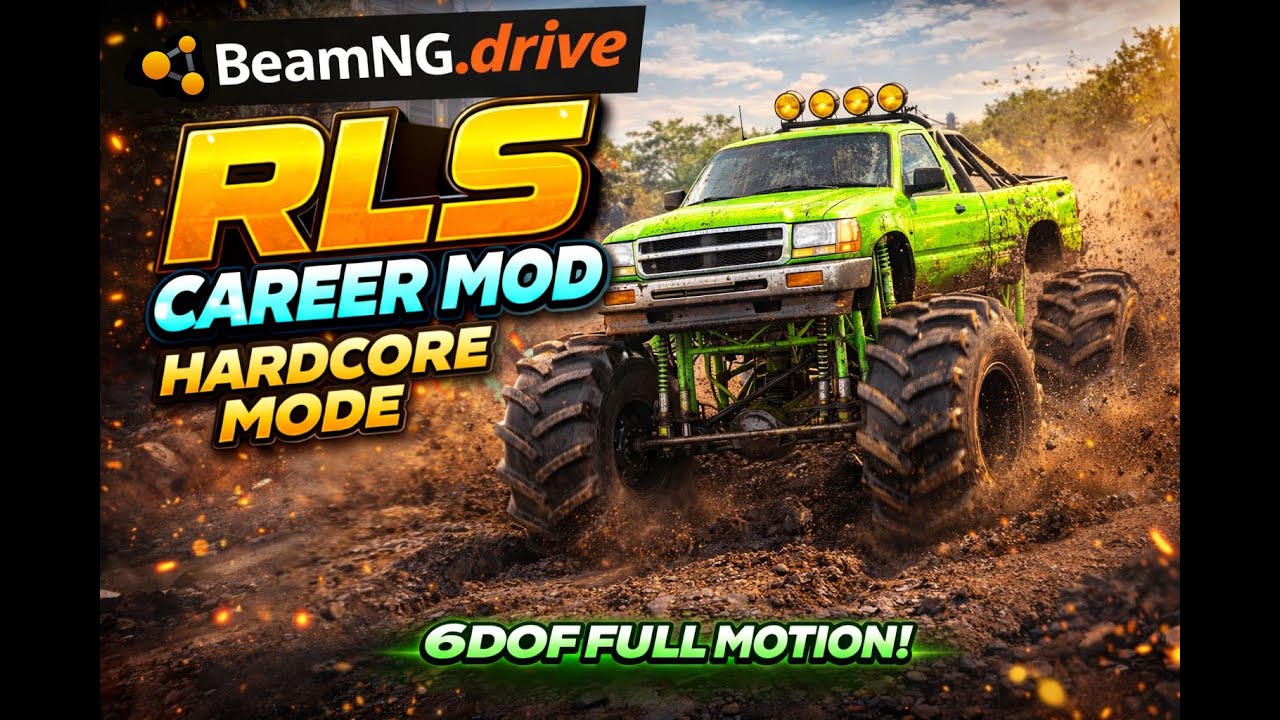 Title: LIVE! 6DOF FULL Motion Sim - BeamNG.drive RLS Career Mod - Hardcore Mode Ep. 11 - Vertical