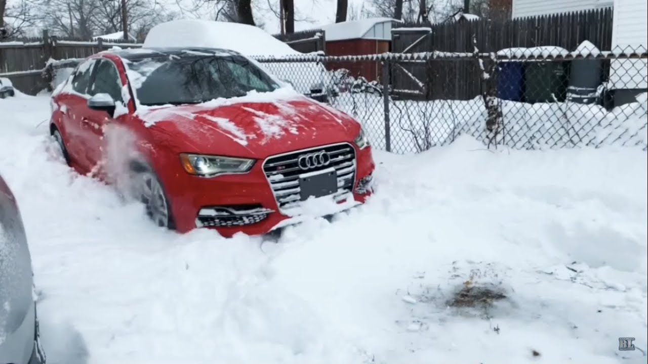Audi s3 playing in the snow front wheel drive train