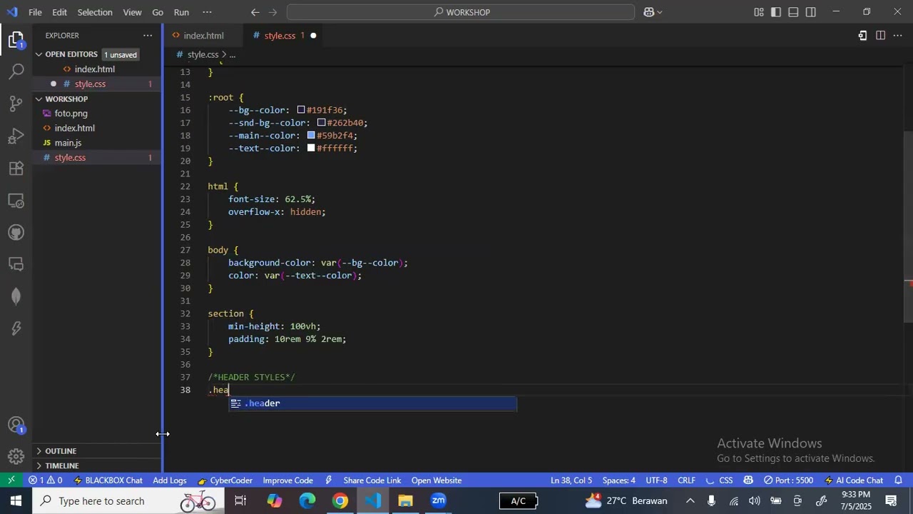 225411017 Ricky H, Uas Workshop Multimedia build portofolio html css js