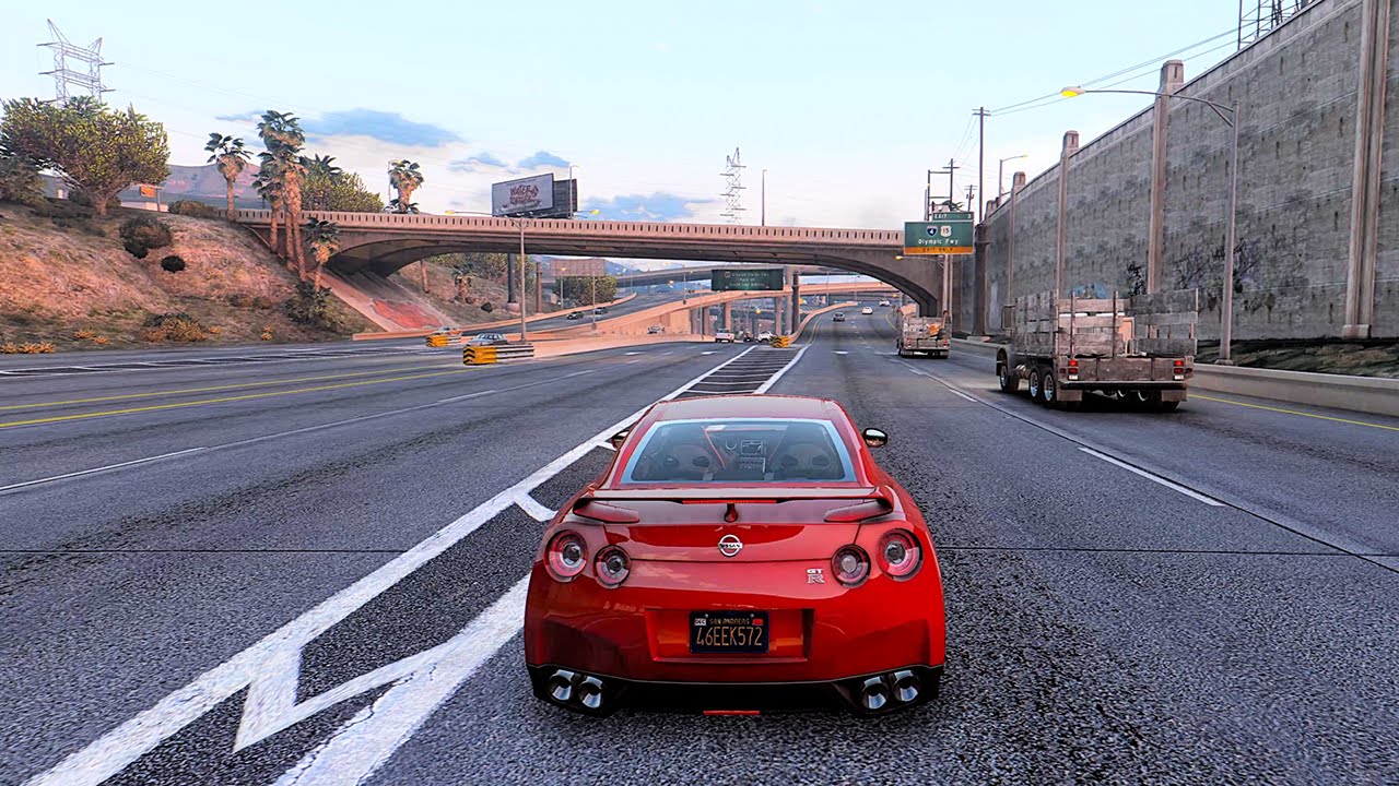 GTA 5 - 2015 Nissan GTR (NaturalVision Graphics MOD Gameplay)