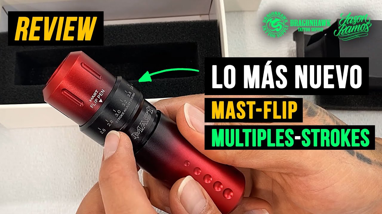 Review Mast Flip Máquina de TATUAR Pen / Tattoo Machine Pen / Multiple Strokes