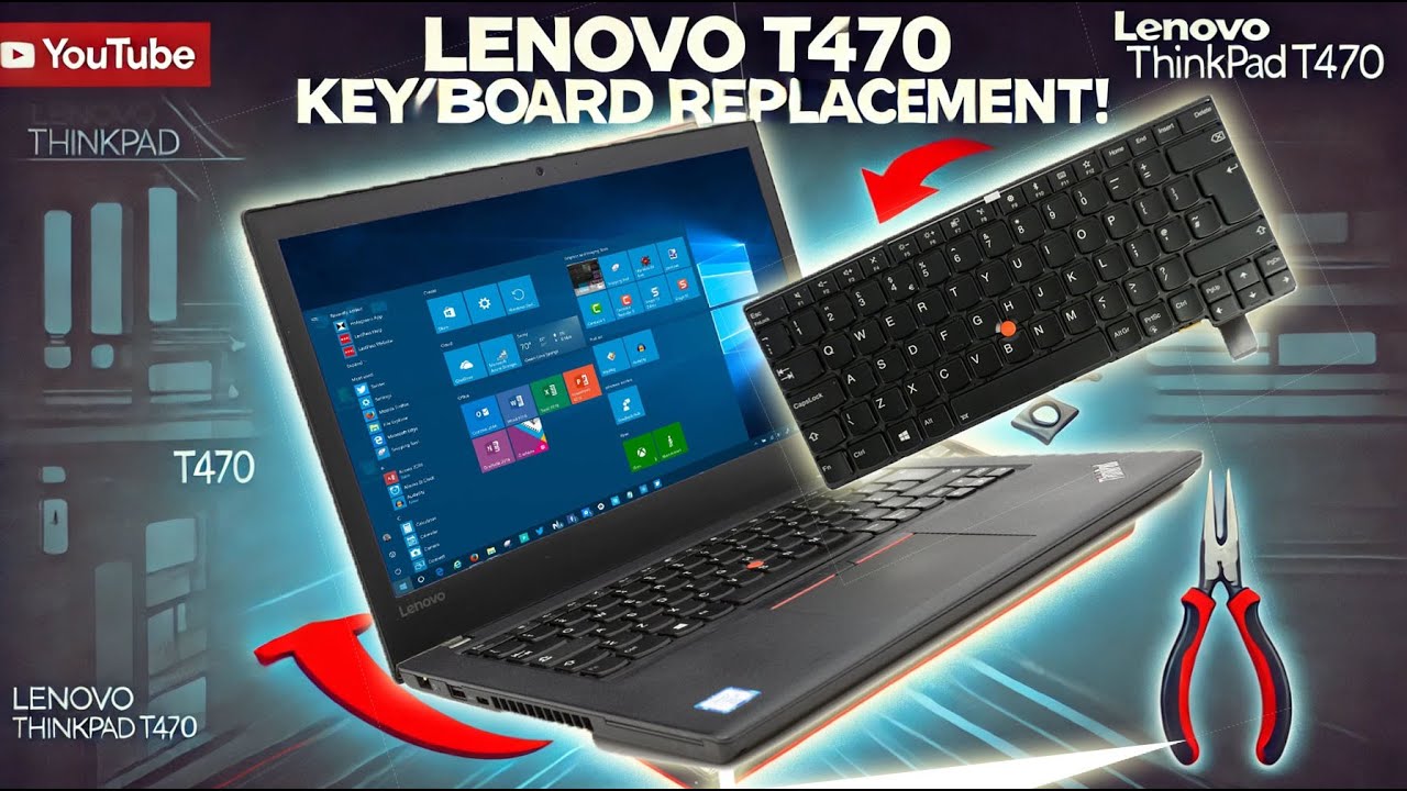 Laptop Lenovo T470 Keyboard Replacement Tutorial \ Wymiana klawiatury laptop