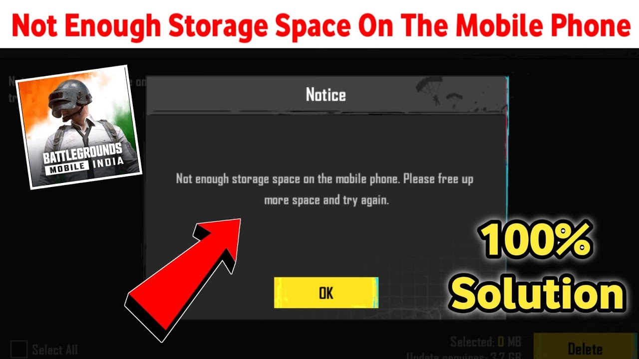 bgmi not enough storage problem | bgmi not enough storage space on the mobile phone problem