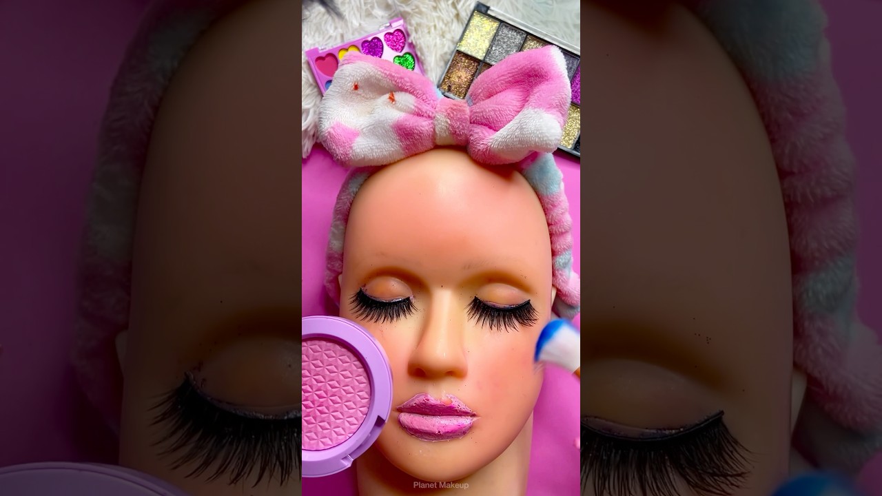 ASMR Satisfying with Unboxing Review Mannequin Makeup Skincare Sounds Video Fast No talk blush pink