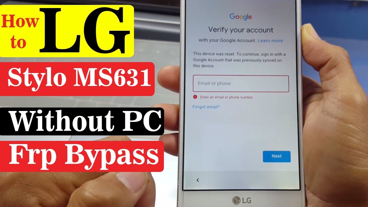 LG Stylo-MS631 Google Account Bypass | Without PC