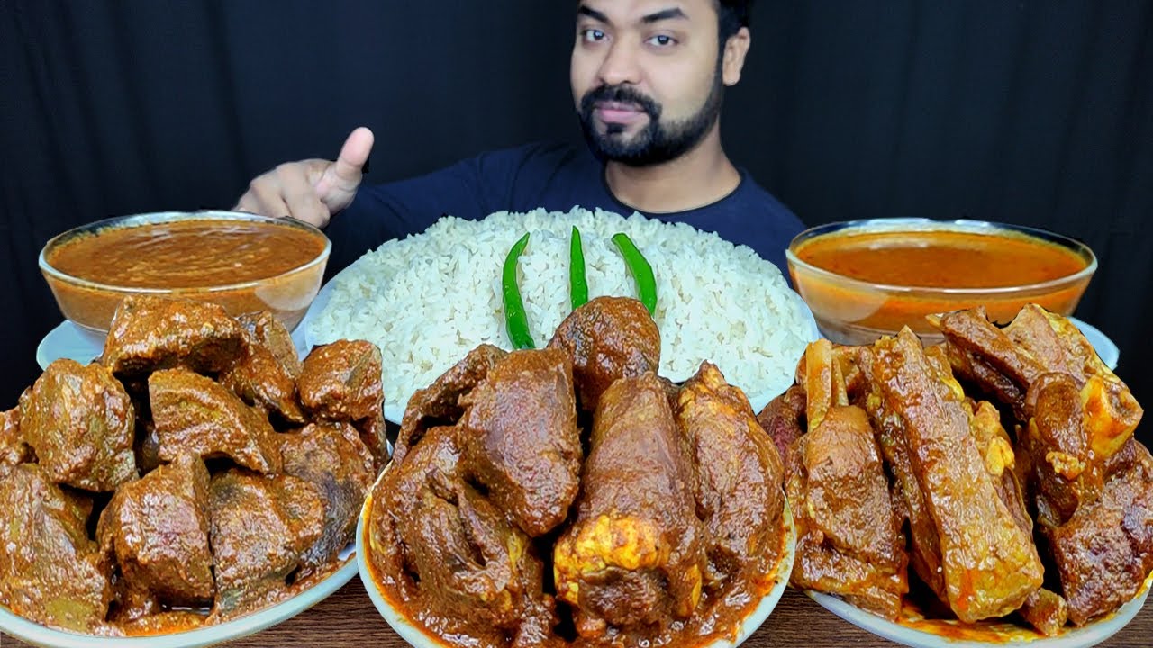 MUTTON LIVER CURRY, SPICY MUTTON CURRY, MUTTON HEART CURRY, RICE, GRAVY ASMR MUKBANG EATING SHOW ||