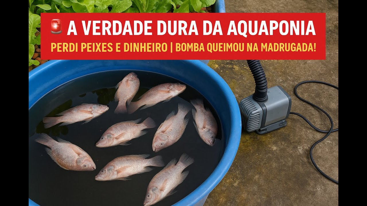🚨 A Verdade Dura da Aquaponia: Perdi Peixes e Dinheiro | Bomba Queimou na Madrugada!